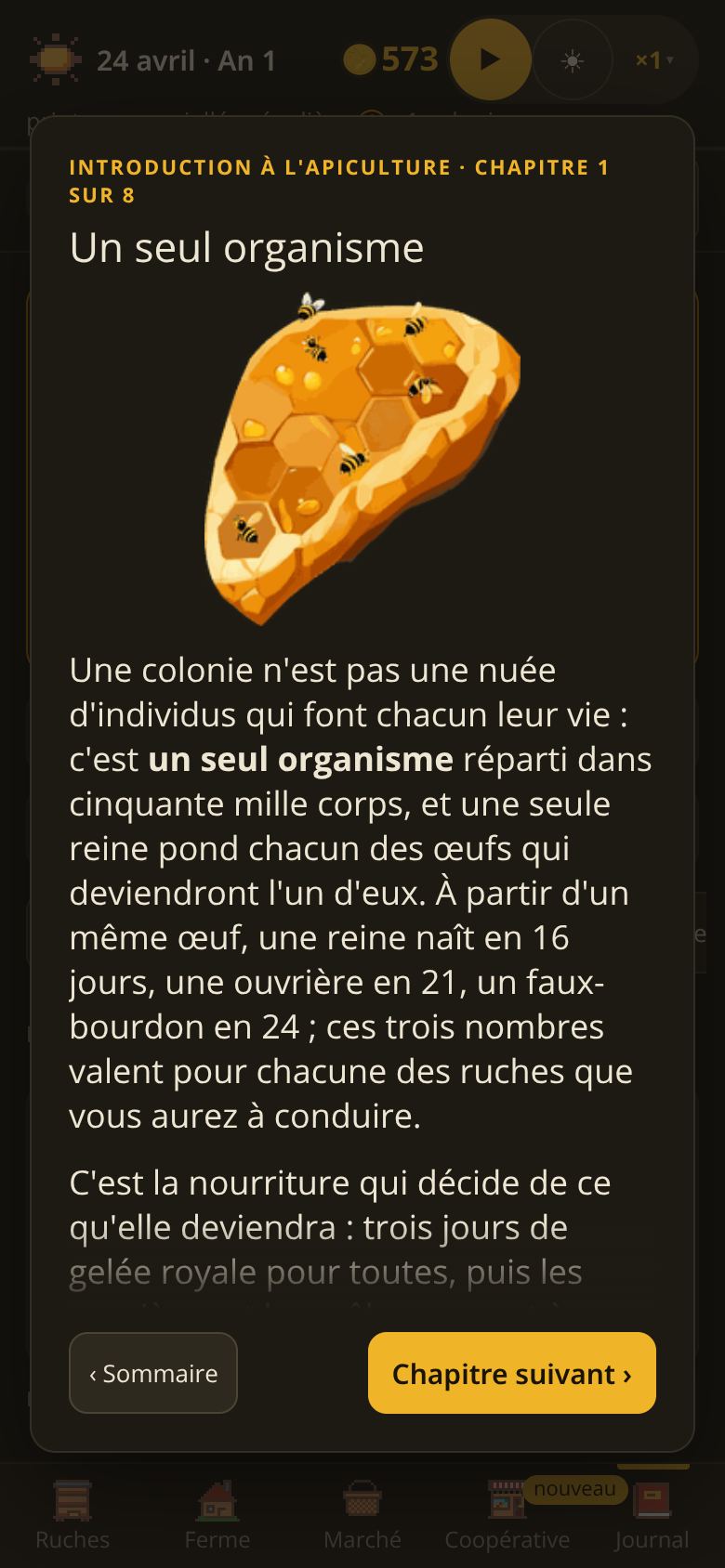 Le livre de la tante, sur un téléphone