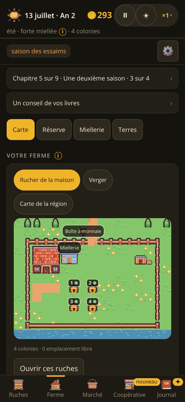 La ferme, sur un téléphone