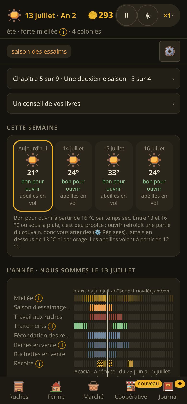 L'année apicole, sur un téléphone