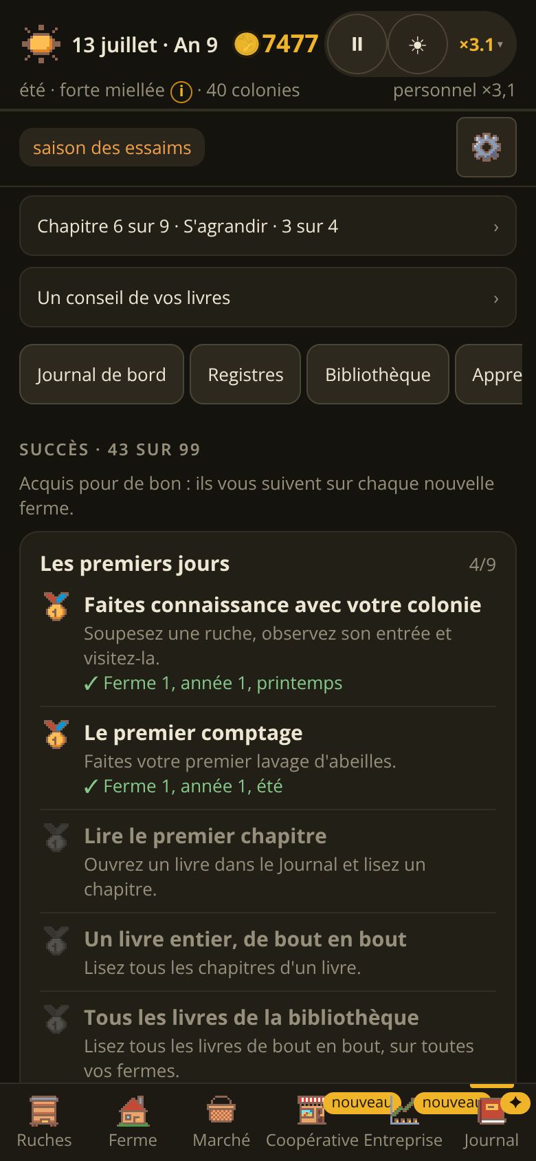 Succès, sur un téléphone