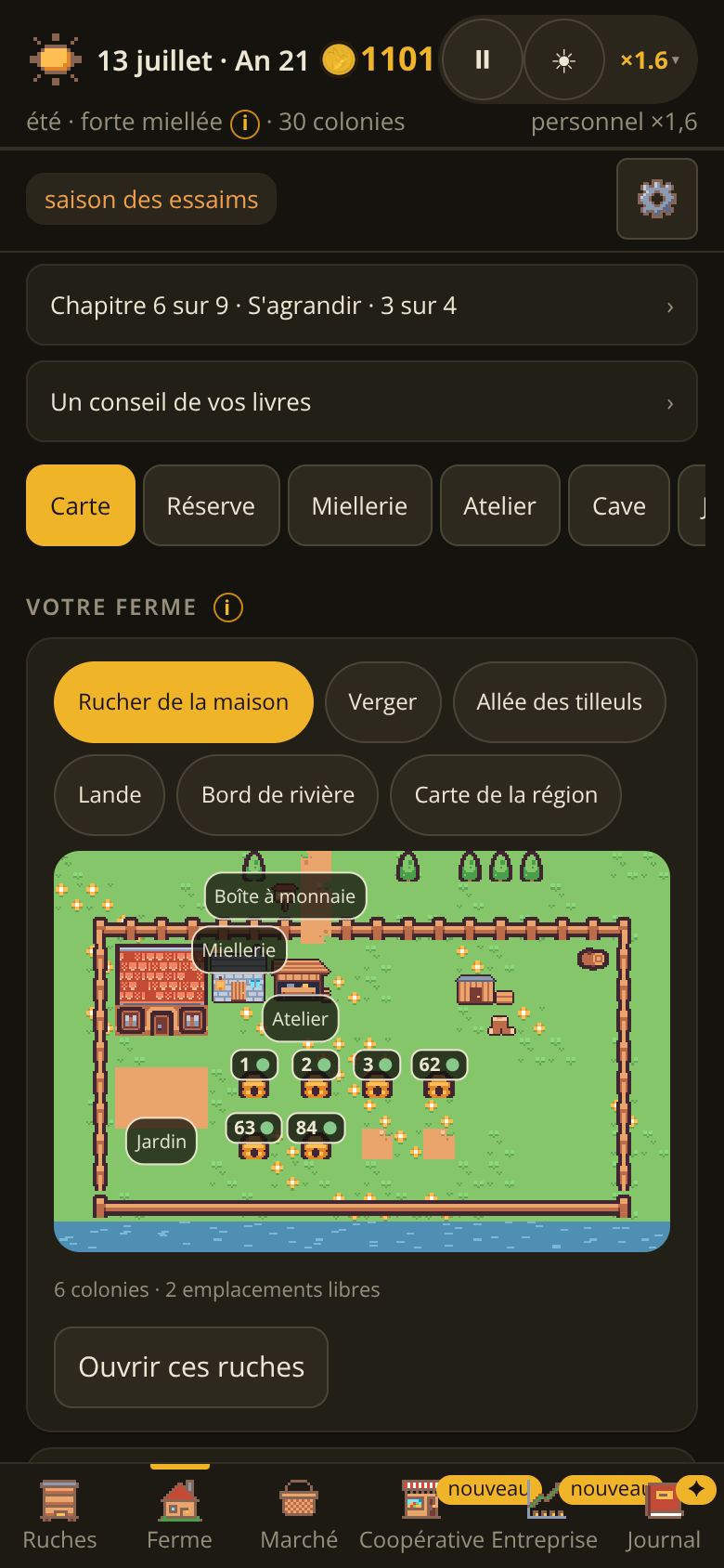 Une ferme à l'échelle du comté, sur un téléphone